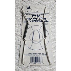 🪞New TRIPAR Wall Display White Wire ADJUSTABLE Plate Holder HANGER Art Decor